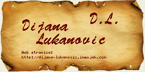 Dijana Lukanović vizit kartica